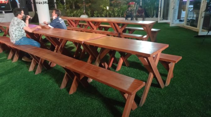 Sewa meja kayu taman extra murah Depok sekitarnya