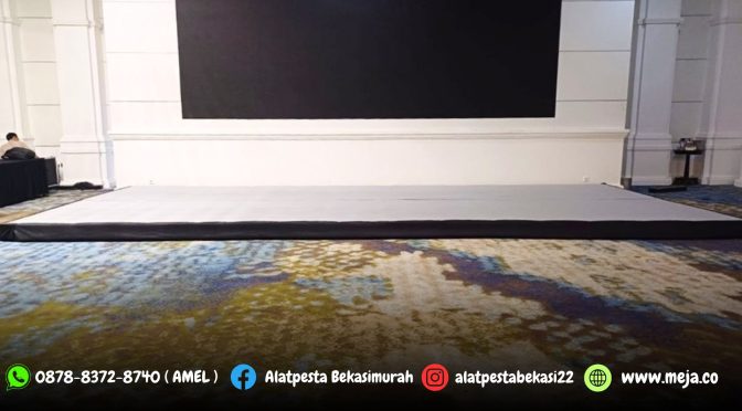Jasa Sewa Panggung Poni Hitam Dan Cover Karpet Abu-abu Jakarta