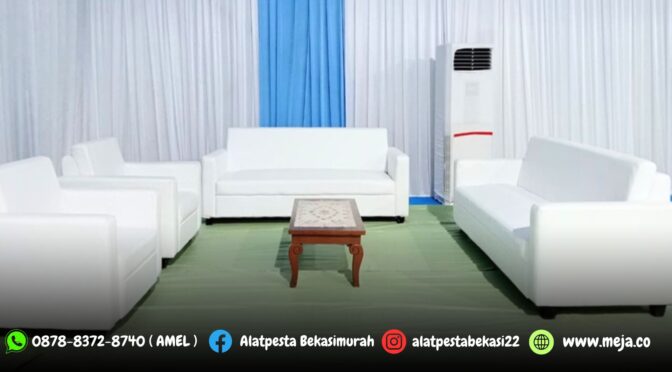 Sewa Sofa Triple Dan Single Set Meja Kayu VIP Jakarta