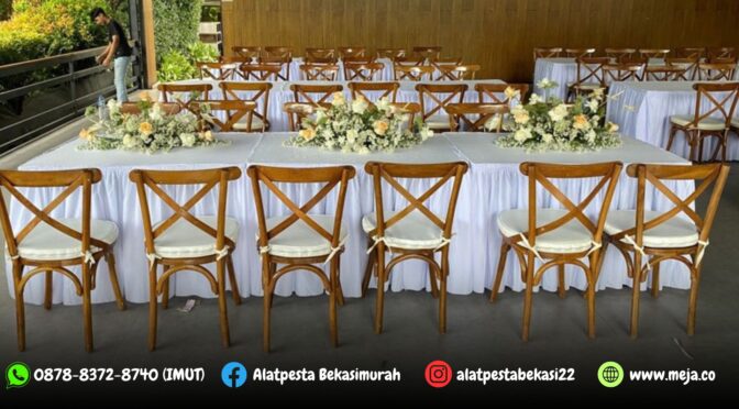 Sewa Long Table dan Kursi Crossback Mewah Area Jakarta