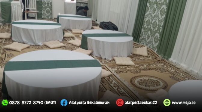 Sewa Round Table Lesehan dan Karpet Permadani Cokelat Pasar Minggu Jakarta